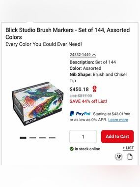 Blick Studio Alcohol Brush Markers - FULL SET - 144 ct.